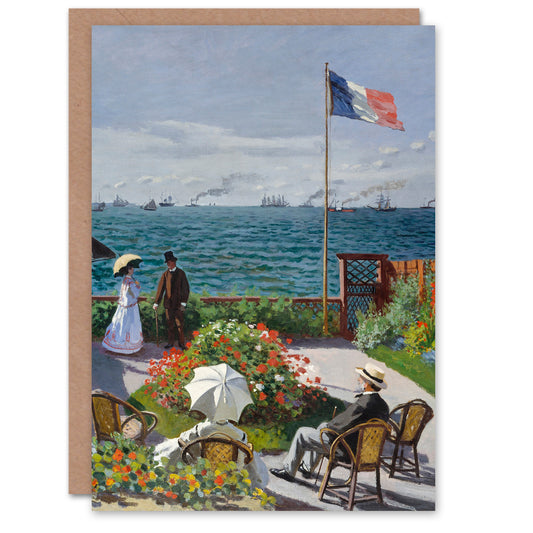 Claude Monet Garden at Sainte Adresse Resort Greetings Card