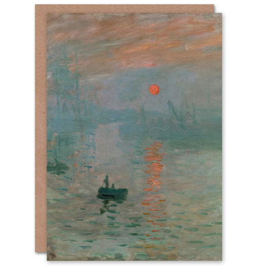 Claude Monet Impression Sunrise Seascape Greetings Card