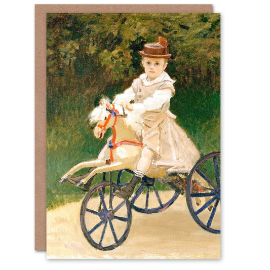 Claude Monet Jean Monet on Hobby Horse Greetings Card