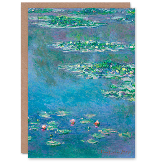 Claude Monet Water Lilies Impressionist Painting Greetings Card