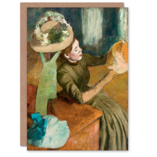 Edgar Degas The Millinery Shop Hat Examination Greetings Card