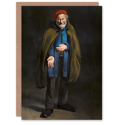 Edouard Manet Beggar with Duffle Coat Philosopher Greetings Card