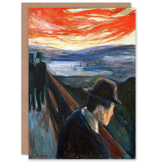 Edvard Munch Despair Expressionist Painting Greetings Card