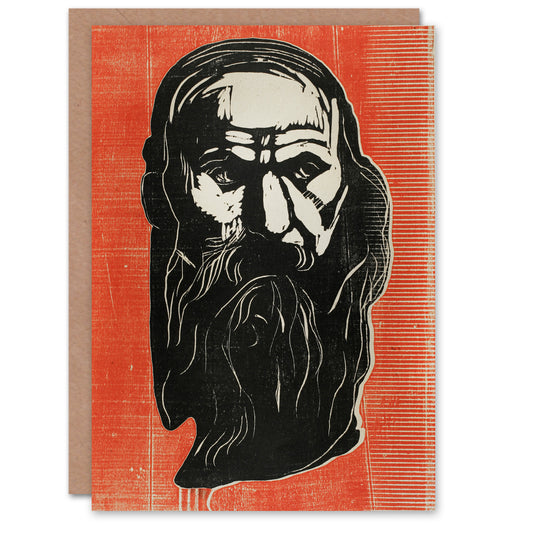 Edvard Munch Head of an Old Man with Beard Greetings Card