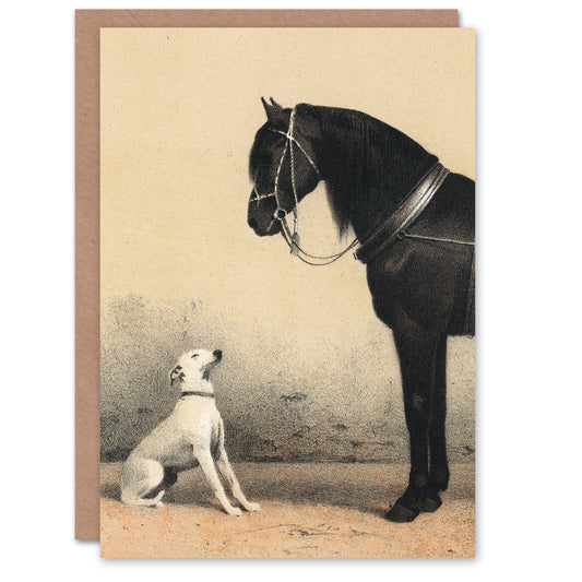 Emil Volkers Orlov Trotter Horse and Dog Greetings Card