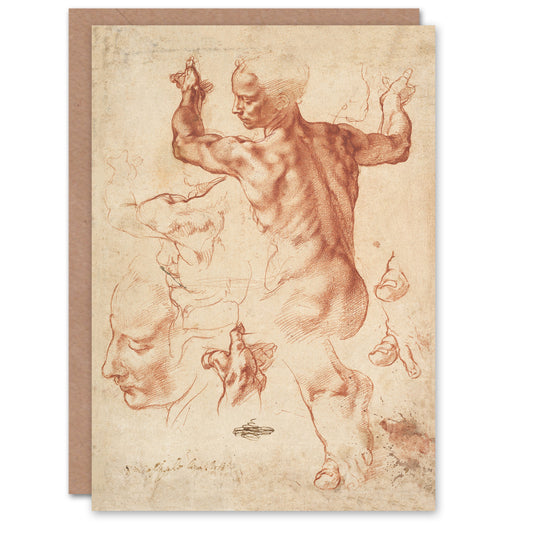 Michelangelo Buonarroti Studies for the Libyan Sibyl Greetings Card