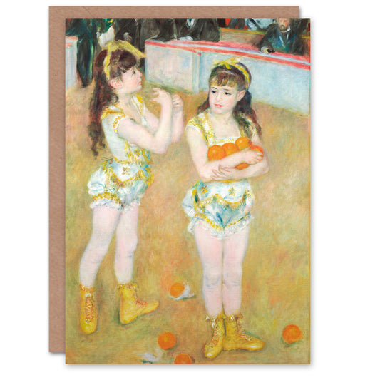 Pierre Auguste Renoir Girl Acrobats at the Fernando Circus Greetings Card