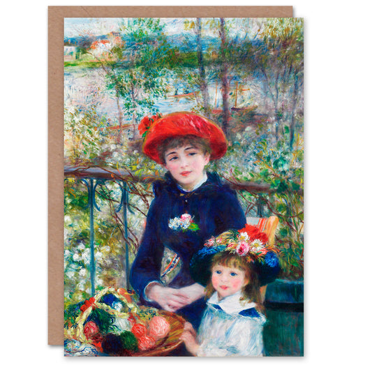 Pierre Auguste Renoir Two Sisters On the Terrace Greetings Card