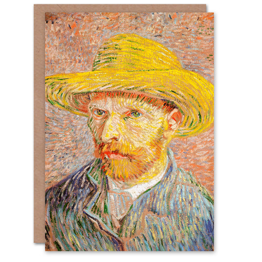 Vincent van Gogh Self Portrait with a Straw Hat Greetings Card