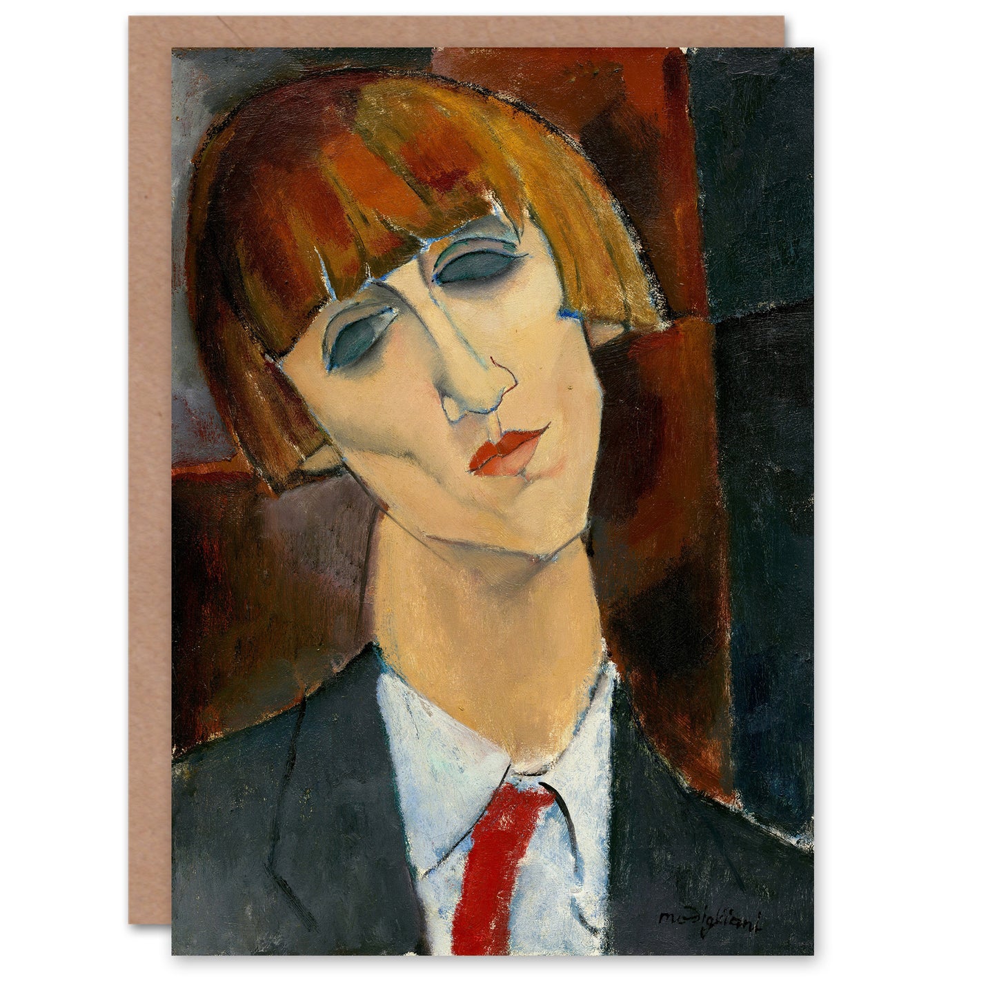 Amedeo Modigliani Art Card Madame Kisling Portrait