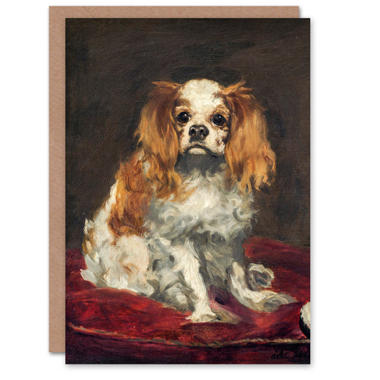 Edouard Manet Art Card A King Charles Spaniel Dog