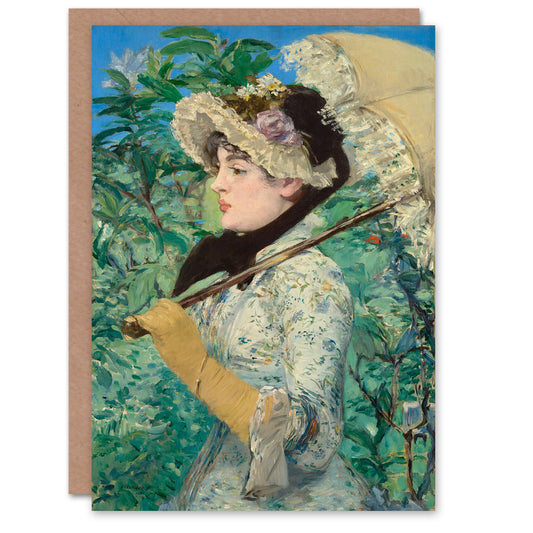 Edouard Manet Art Card Jeanne Spring Parasol Portrait