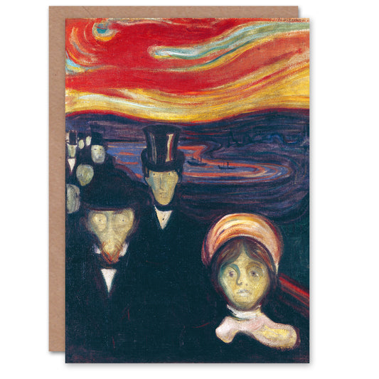Edvard Munch Art Card Anxiety Figures Oil Painting