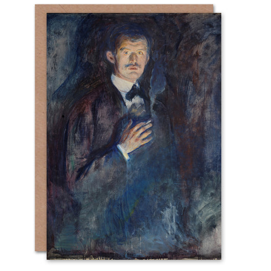 Edvard Munch Art Card Self Portrait with Cigarette