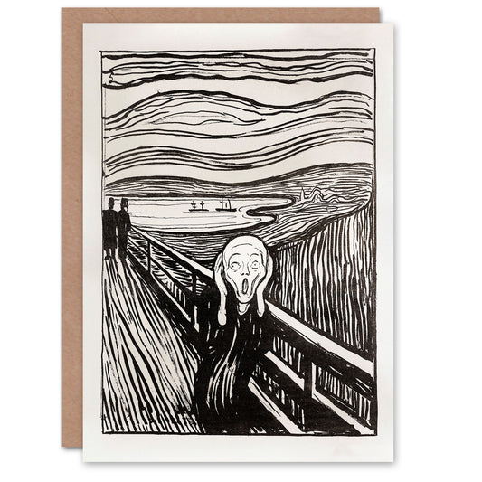 Edvard Munch Art Card The Scream 1895 Black and White