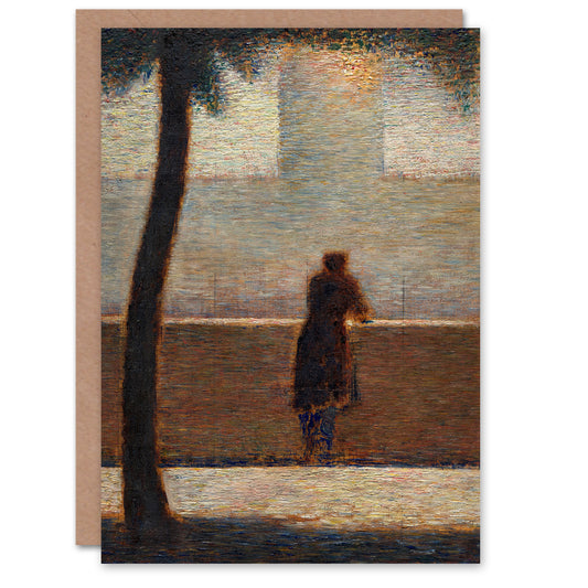 Georges Seurat Art Card Man Leaning on a Parapet