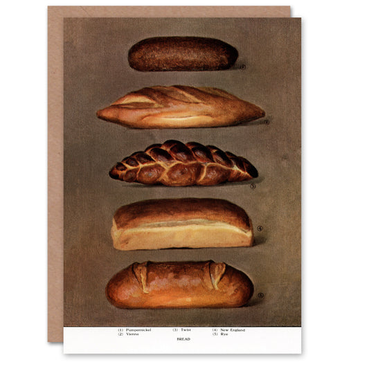 Grocers Encyclopedia Art Card Baked Bread Loaves