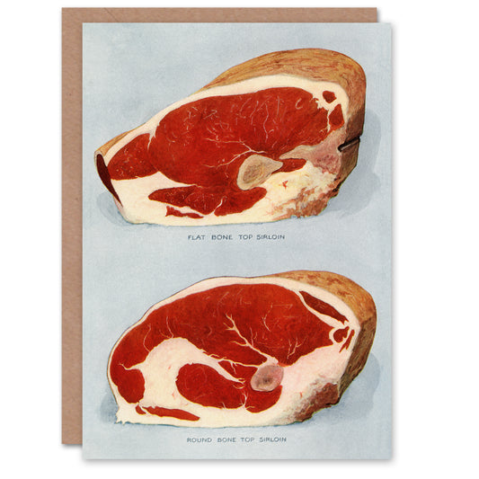 Grocers Encyclopedia Art Card Beef Sirloins Illustration
