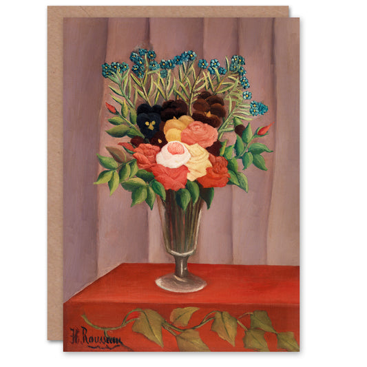 Henri Rousseau Art Card Bouquet of Flowers in a Vase