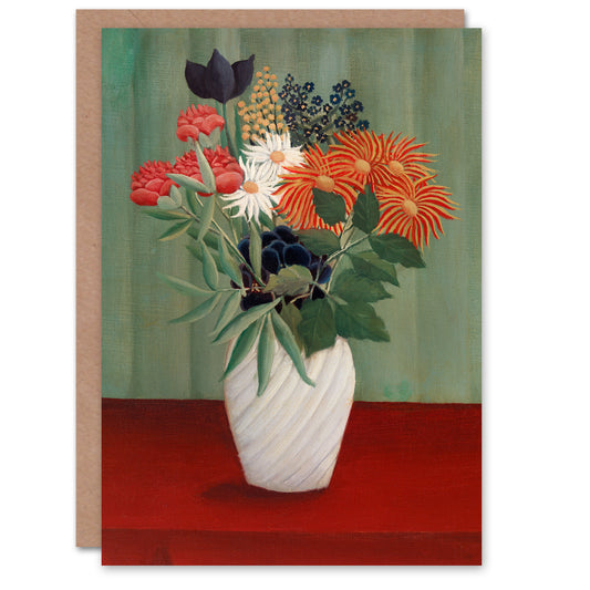 Henri Rousseau Art Card Flower Bouquet with China Asters