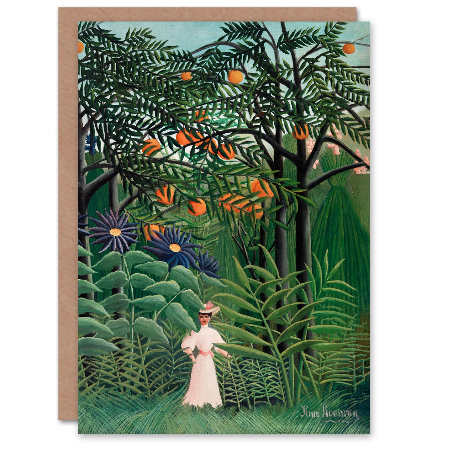 Henri Rousseau Art Card Woman Walking in an Exotic Forest