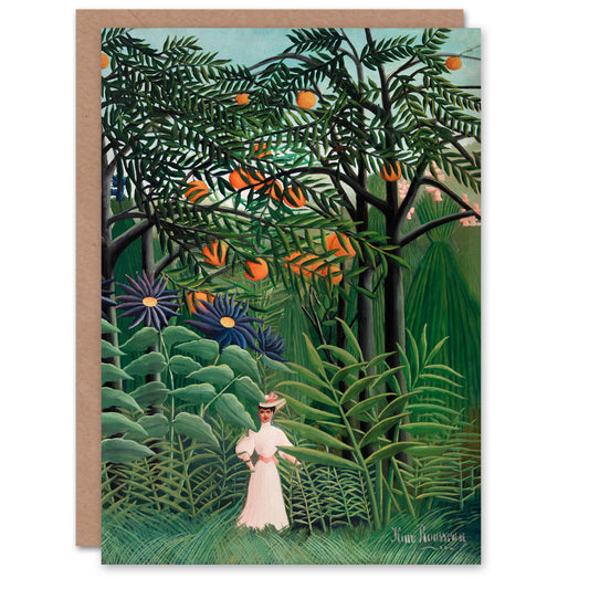Henri Rousseau Art Card Woman Walking in an Exotic Forest