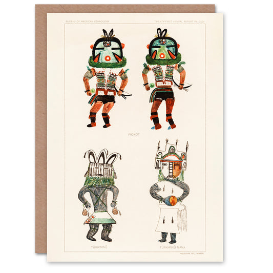 Hopi Kachinas Art Card Drawing from Hopi Natives