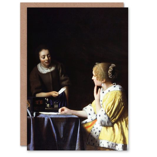 Johannes Vermeer Art Card Mistress and Maid Portrait