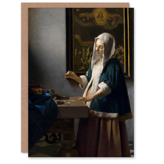 Johannes Vermeer Art Card Woman Holding a Balance