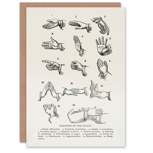 Joseph Gibbons Richardson Art Card Positions of Hand Gestures