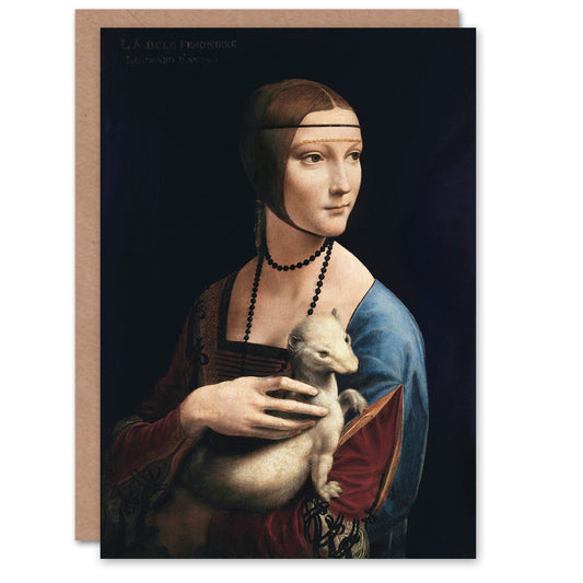 Leonardo da Vinci Art Card Lady with an Ermine La Belle Ferronniere