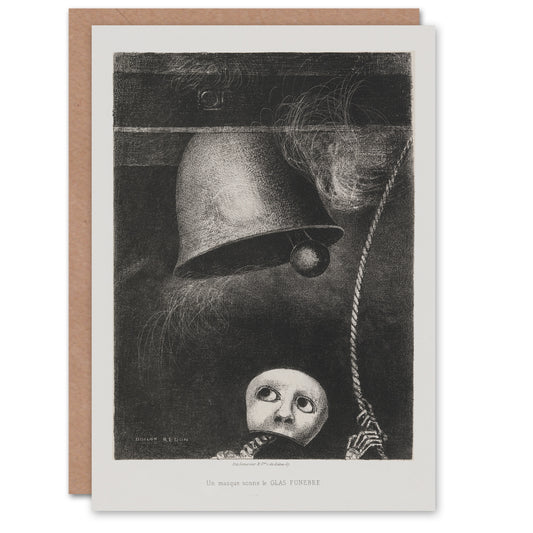Odilon Redon Art Card A Mask Tolls The Funeral Knell