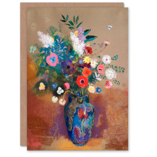 Odilon Redon Art Card Bouquet of Flowers in a Vase