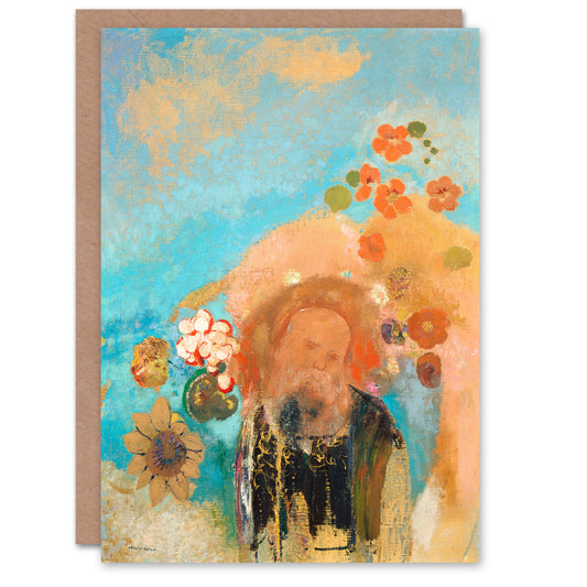 Odilon Redon Art Card Evocation of Roussel Floral Portrait