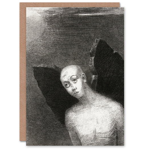 Odilon Redon Art Card Fallen Angel Spreads Black Wings