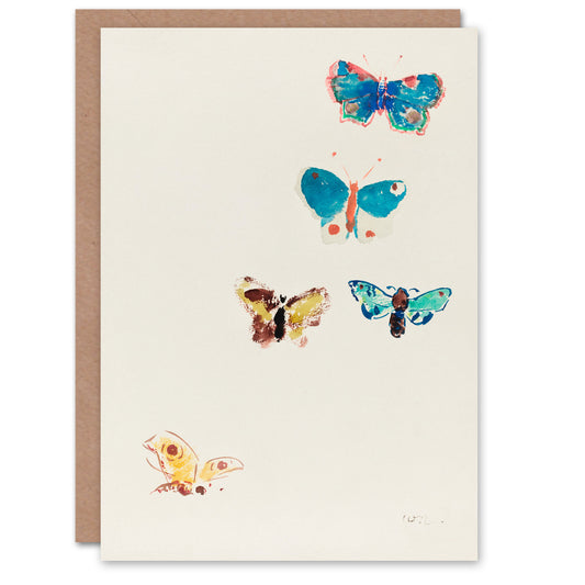 Odilon Redon Art Card Five Butterflies Watercolour Painting