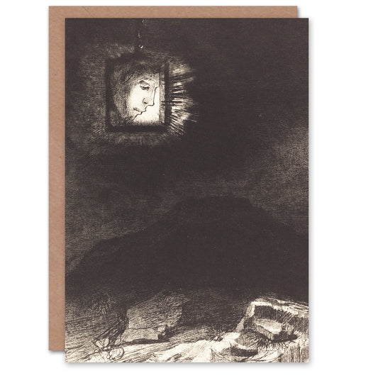 Odilon Redon Art Card Glimmering Head Suspended