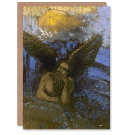 Odilon Redon Art Card Old Angel Winged Sphinx Painting