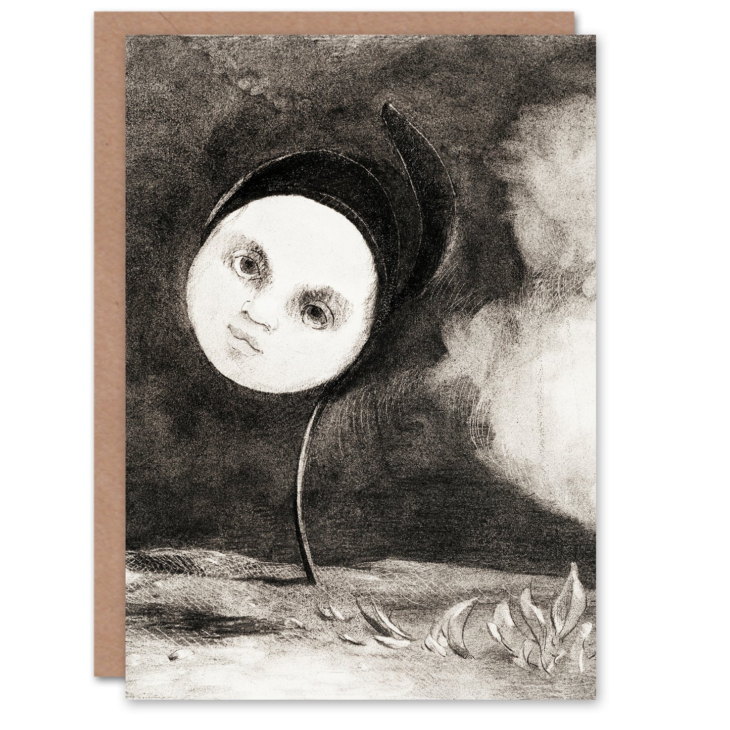 Odilon Redon Art Card Strange Flower with a Face