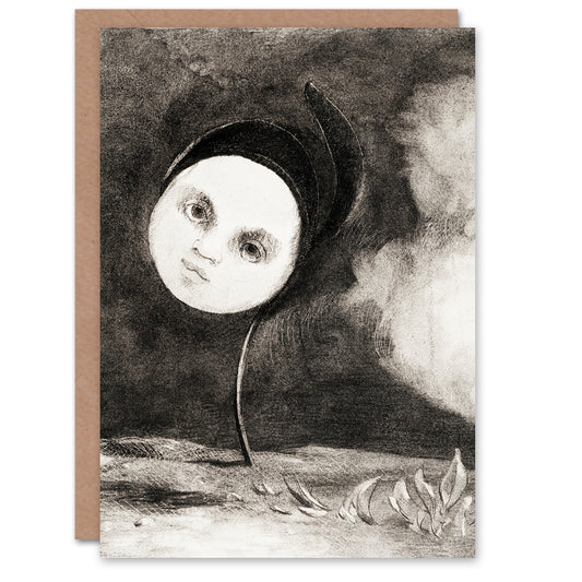 Odilon Redon Art Card Strange Flower with a Face