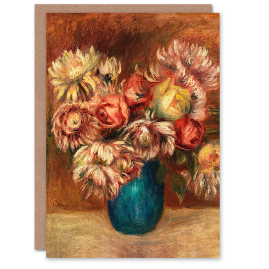 Pierre Auguste Renoir Art Card Flowers in a Green Vase