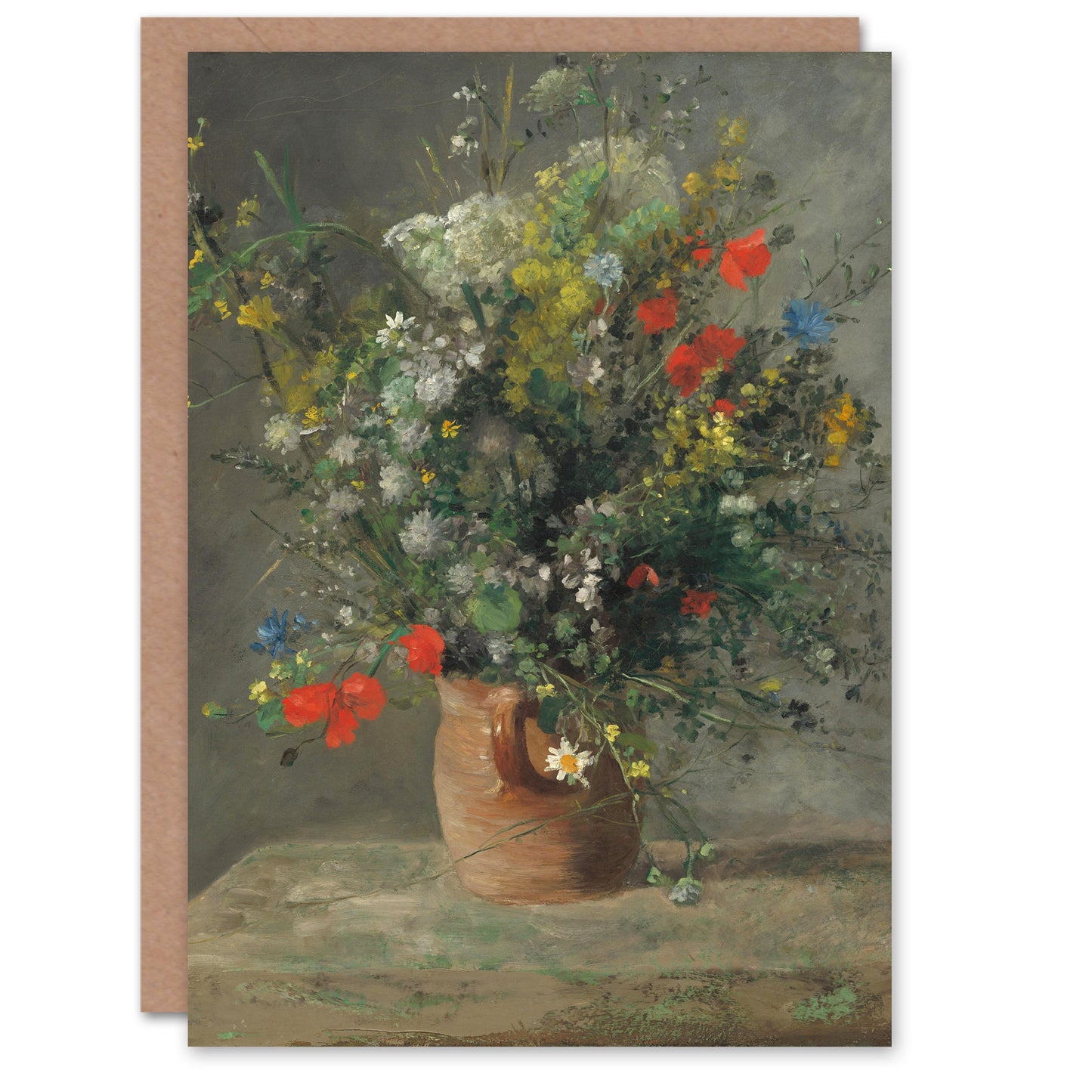Pierre Auguste Renoir Art Card Wildflowers in a Vase