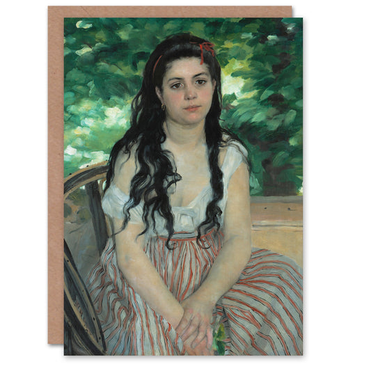 Pierre Auguste Renoir Art Card In the Summer Girl Portrait