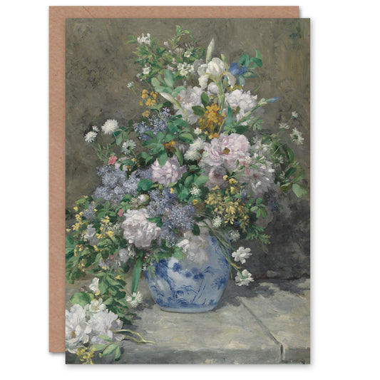 Pierre Auguste Renoir Art Card Spring Bouquet in Vase