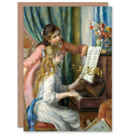 Pierre Auguste Renoir Art Card Two Young Girls at the Piano