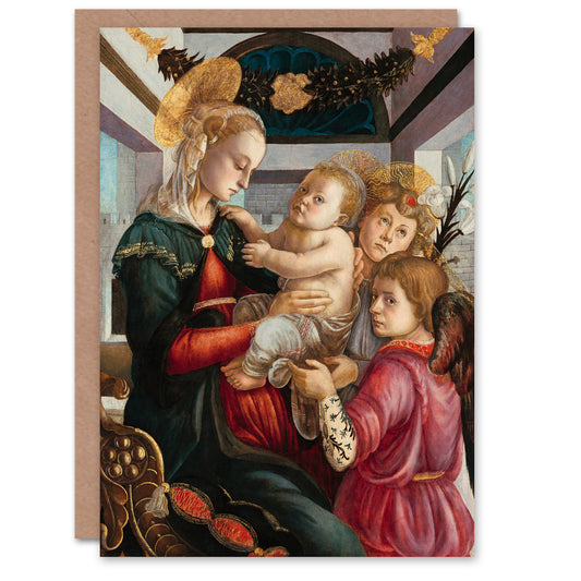 Sandro Botticelli Art Card Madonna and Child with Angels