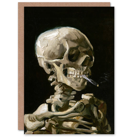 Vincent van Gogh Art Card Head of a Skeleton with a Burning Cigarette