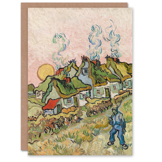 Vincent van Gogh Art Card Houses and Figure Painting