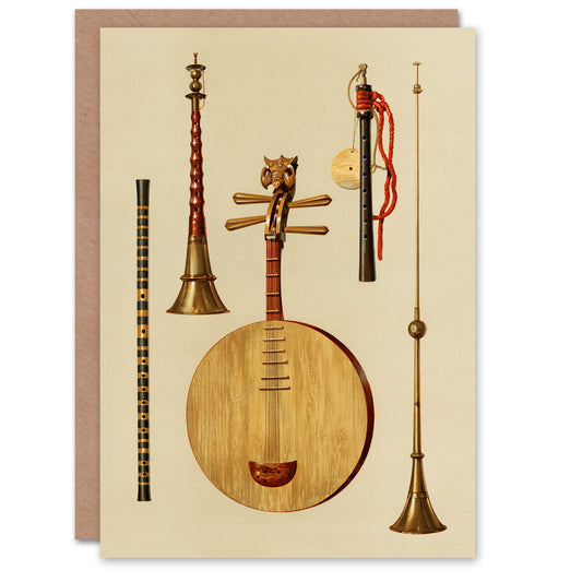 William Gibb Art Card Traditional Japanese Musical Instruments
