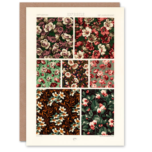 Albert Racinet Art Card Pink Green Floral Patterns